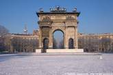 20050119_093211 Piazza Sempione innevata e arco della Pace